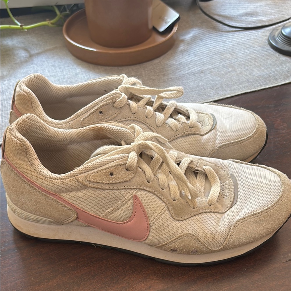 Nike Cream and Pink Retro Sneakers